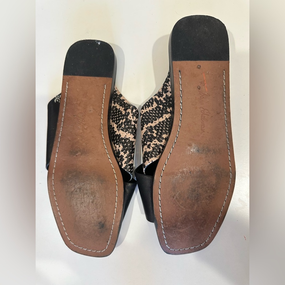 SAM EDELMAN Leather Slides Sandals Flats Shoes in Snakeskin Print, Women 7.5 - Picture 6 of 8